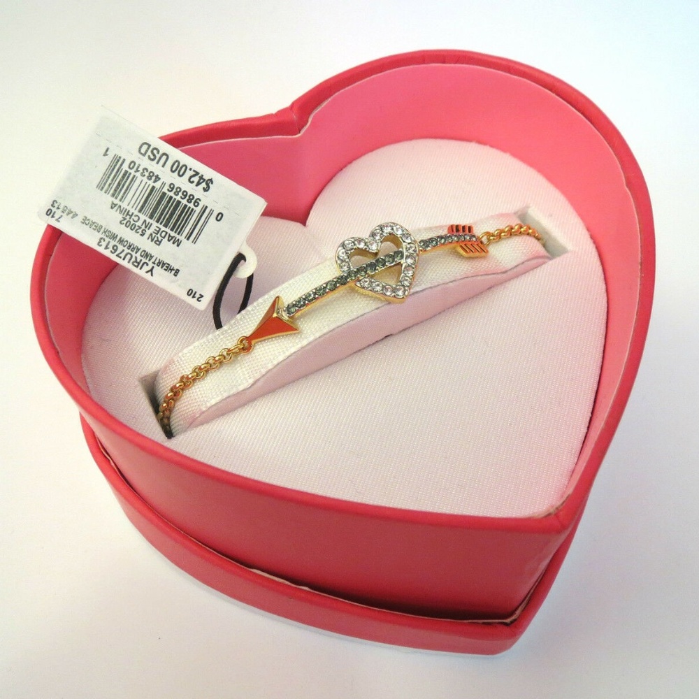 Juicy Couture Gold HEART & ARROW WISH Bracelet NWT